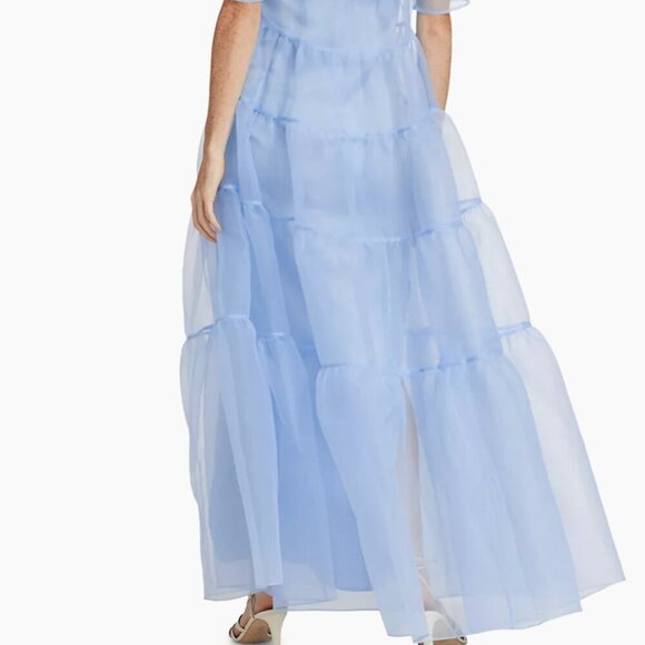 Staud Hyacinth Tiered Organza Overlay Maxi A-Line Dress in French Blue NWT - Picture 9 of 9